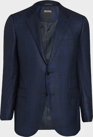 Ermenegildo Zegna Men & apos;s Cashmere and Silk Check Single-Breasted Sport Coat