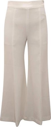 Twinset Blauwe broek met zijrits - Dames - Wijde Broeken - Wit - XS - Broeken