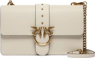Pinko Love One Classic Crossbody Bag - Dames - Schoudertassen - Beige - ONE Size - Katoen - Tassen