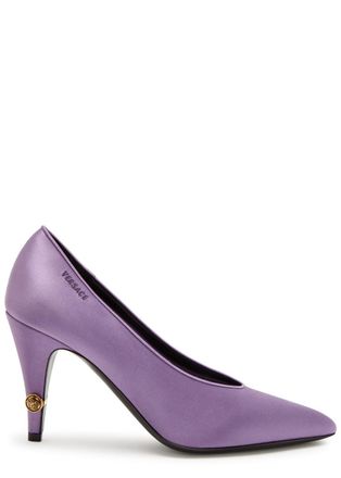Versace Decollete 90 Satin Pumps - Purple