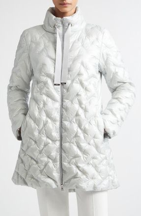 Herno Water Repellent Ultralight Nylon Quilted Down Jacket in 9404 Grigio Perla at Nordstrom, Size 46