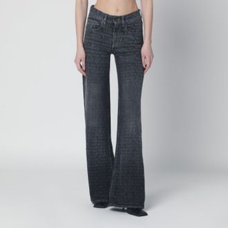 Balenciaga Black washed jeans with jacquard logos