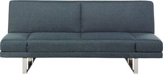 Beliani Beliani - Sofá cama tapizado en tela gris azulado mecanismo click clack 4 plazas reposabrazos ajustables York