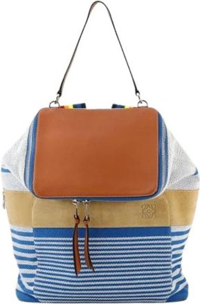 Loewe Pre-owned Backpacks, female, Blue, Size: ONE SIZE Pre-owned Canvas Backpack