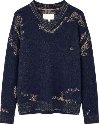 Maison Margiela Acid Knit Sweater - Heren - Truien - Blauw - Maat: L Katoen