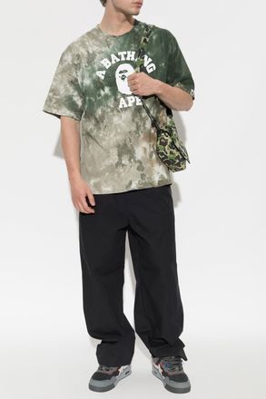 A Bathing Ape T-shirt With Logo, Mens, Green
