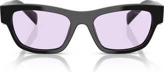 Prada 0pr B09s Rectangular Black Acetate Sunglasses