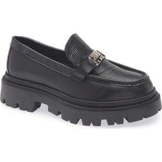 Roberto Cavalli Logo Platform Lug Loafer in Black at Nordstrom Rack, Size 5Us / 35Eu