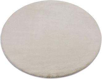 RugsX Rugsx - Alfombra Bunny C&iacute;rculo Beige Imitaci&oacute;n De Piel De Conejo Beige Circulo 100 Cm