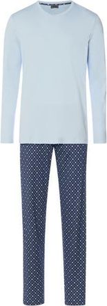 Hanro Night And Day Crew Neck Cotton Pajama Set in Squared Harmony at Nordstrom, Size Xx-Large