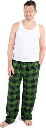Leveret Mens Cotton Flannel Holiday Pajama Pants in Plaid Black & Green at Nordstrom, Size Xxx-Large
