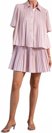 Current Air Ballet Pleated Skirt In Blush Pink