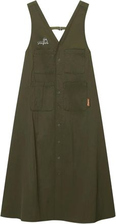 Fingercroxx Abito midi con bottoni - Verde