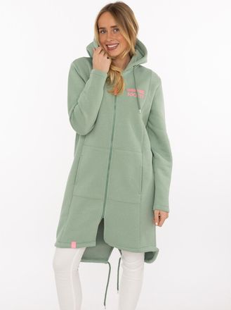 Zwillingsherz Kurzmantel ZWILLINGSHERZ Morning Coffee, Damen, Gr. XL, iceberg gr&uuml;n, Sweatware, Obermaterial: 50% Baumwolle, 50% Polyester, M&auml;ntel Kurzmantel, grosse