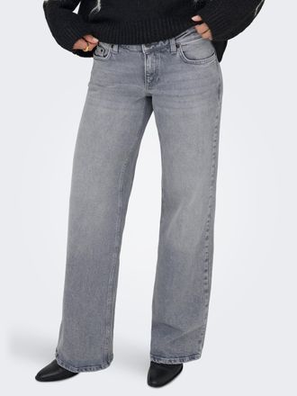 Only Low-rise-Jeans ONLY ONLJUICY LW WIDE LEG DNM REA707 NOOS, Damen, Gr. 28, L&auml;nge 30, medium grau denim, Denim/Jeans, Obermaterial: 99% Baumwolle, 1% Ela