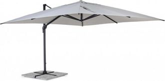 Konte Design Sombrilla grande con brazo de aluminio antracita y lona gris claro 4x4