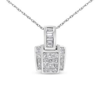 House of Brilliance 10K White Gold 1/4 Cttw Diamond Modern Bezel-Set Solitaire Pendant Necklace at Nordstrom