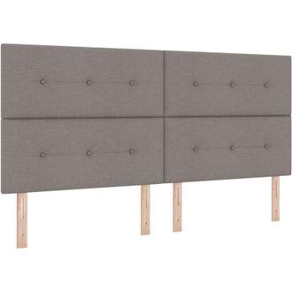 vidaXL Box Spring Bed with Mattress Taupe 200 x 200 cm Fabric vidaXL