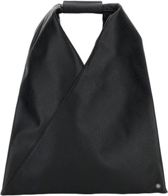 Maison Margiela Triangular-Shaped Black Shoulder Bag with Reinforced Handle