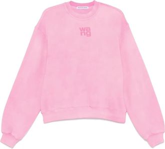 Alexander Wang Felpa con logo goffrato - Rosa