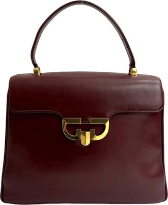 Gucci Wine Leather Handbag Tote Bag (Pre-Owned)