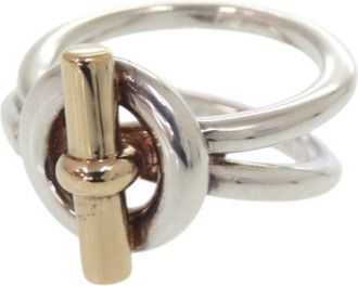 Hermès Gold Silver Gold (18K) Silver 925 Band Ring (Pre-Owned)