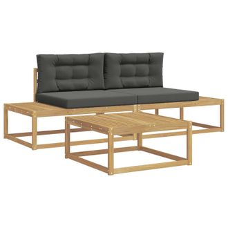 vidaXL Conjunto De Sof&aacute;s De Exterior Blanco 79 X 79 X 37 Cm Poli&eacute;ster Vidaxl