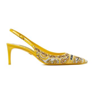Dolce & Gabbana Pumps, female, Multicolor, Size: 7 US Maiolica Pattern Slingback Heels