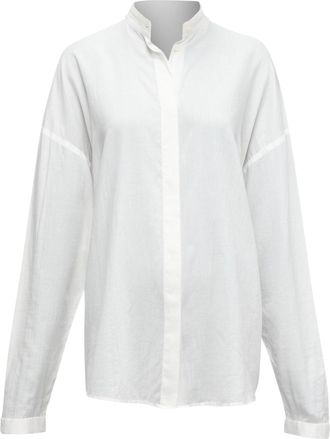 Haider Ackermann Cotton Bishop Collar Oversized Flowy Shirt