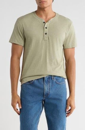 Rag & Bone Classic Cotton Slub Jersey Henley in Moss at Nordstrom Rack, Size Medium R