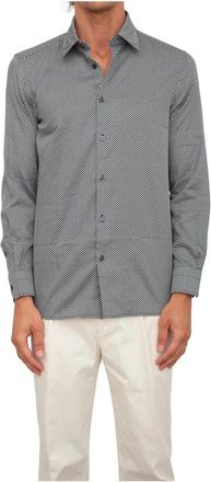 Emporio Armani Blauw Casual Overhemd voor Mannen - Heren - Casual Overhemden - Blauw - XL - Katoen - Overhemden