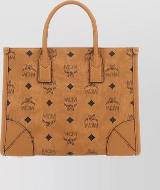MCM munich printed canvas shopping bag