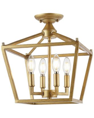 Jonathan Y Designs Jonathan Y Designs Plains Mini Lantern 12 4 Light Iron Modern Farmhouse Led Flush Mount