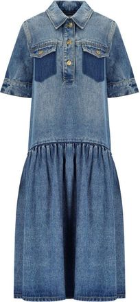 Ganni ABITO CHEMISIER IN DENIM BLU GANNI