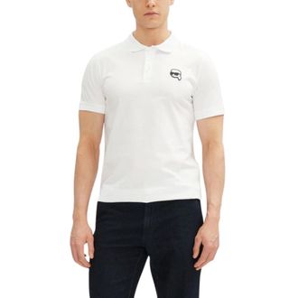 Karl Lagerfeld Tops, Heren, Wit, L, Katoen, Polo Shirt