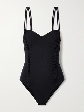 Ulla Johnson Costume Da Bagno Con Arricciature Almira - Nero