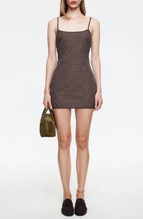 Lioness Voyage Check Minidress in Chocolate Plaid at Nordstrom Rack, Size X-Large