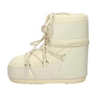 Moon Boot Schoenen, Dames, Beige, 39 EU, Leer, Icon Low Rubber