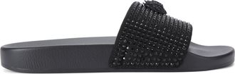 Kurt Geiger Womens Meena Eagle Sliders - Black Fabric - Size UK 3