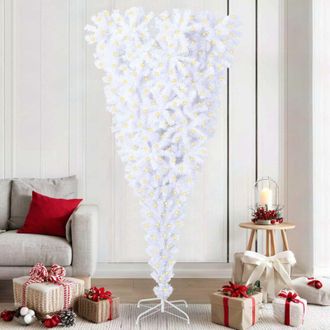 vidaXL vidaXL Albero di Natale artificiale Bianco 210 cm PVC e Acciaio