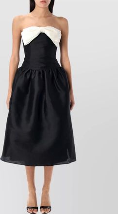 Self Portrait bow detail strapless midi dress