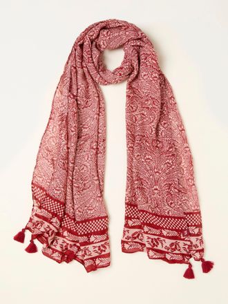 Fat Face FatFace Red Floral Bouquet Scarf