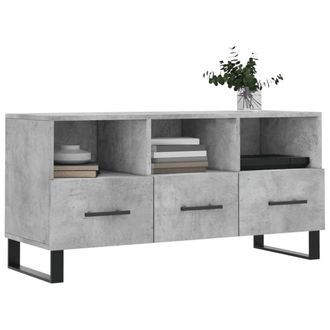 Berkfield Home TV Cabinet Concrete Grey 102x36x50 cm Engineered Wood | Size: 102 x 36 x 50 cm