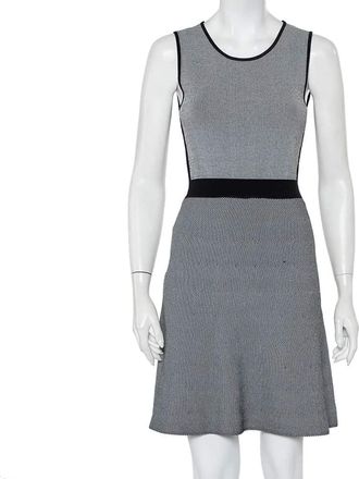 Emporio Armani Monochrome Patterned Knit Skater Dress