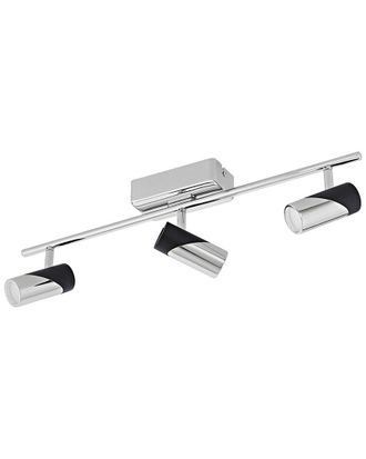 Eglo Eglo Bernedo 3 Light Integrated Led Track Light With Chrome Finish & Chrome & Black Adjustable Lamp Heads