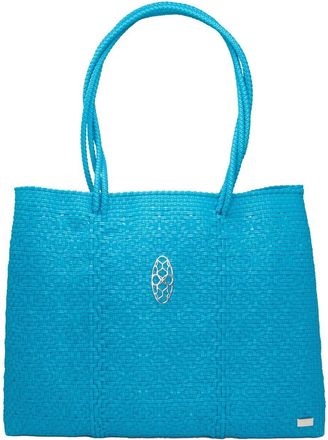 Lola's Bag Womens Handmade Tote With Clutch In Sea Blue