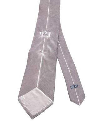 Dior 2010s logo-detail silk tie - men - Silk - One Size - Grey