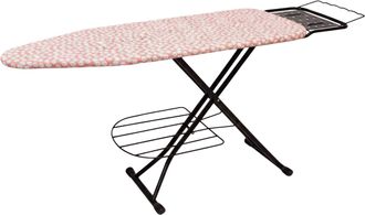 Relaxdays Relaxdays Tabla De Planchar 110x33 Cm Para Vapor, Alt. 70-88 Cm, Plegable, Soporte Y Rejilla, Floral Blanco-rosa