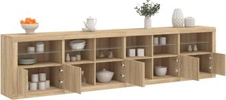 vidaXL Aparador Con Luces Led Roble Sonoma 283x37x67 Cm Vidaxl