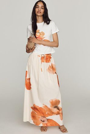 Never Fully Dressed Plus Cotton Floral Maxi Skirt